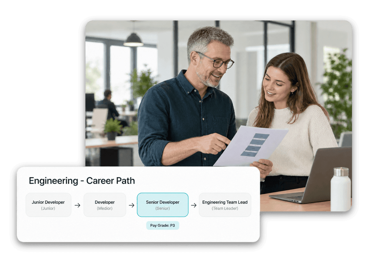 Roles Builder showing a role family with its roles laid out as a career path