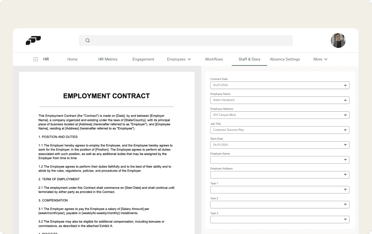 Document Creation UI