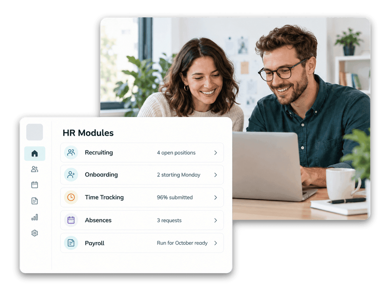 HR team working with the flair HR dashboard