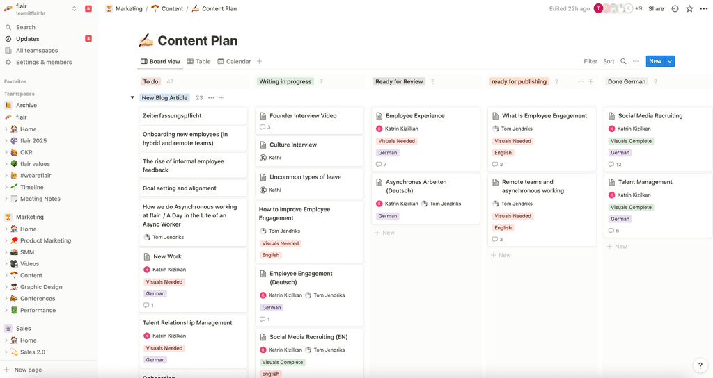 Projektmanagement Tool Notion Dashboard