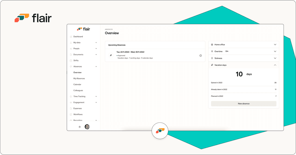 Übersicht überUrlaubstage Dashboard