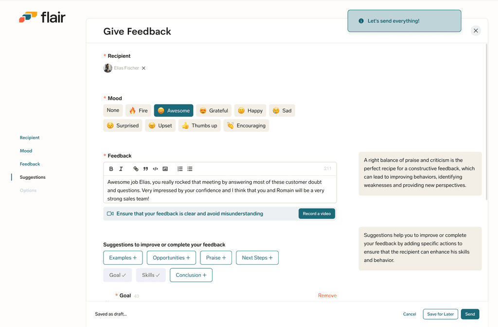 Feedback digital teilen