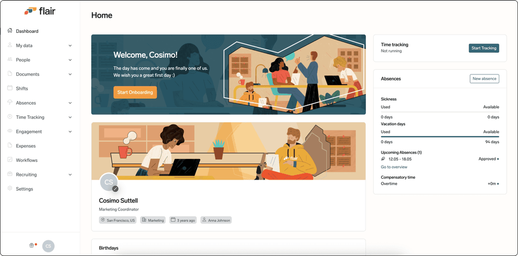 Dashboard Employee Hub