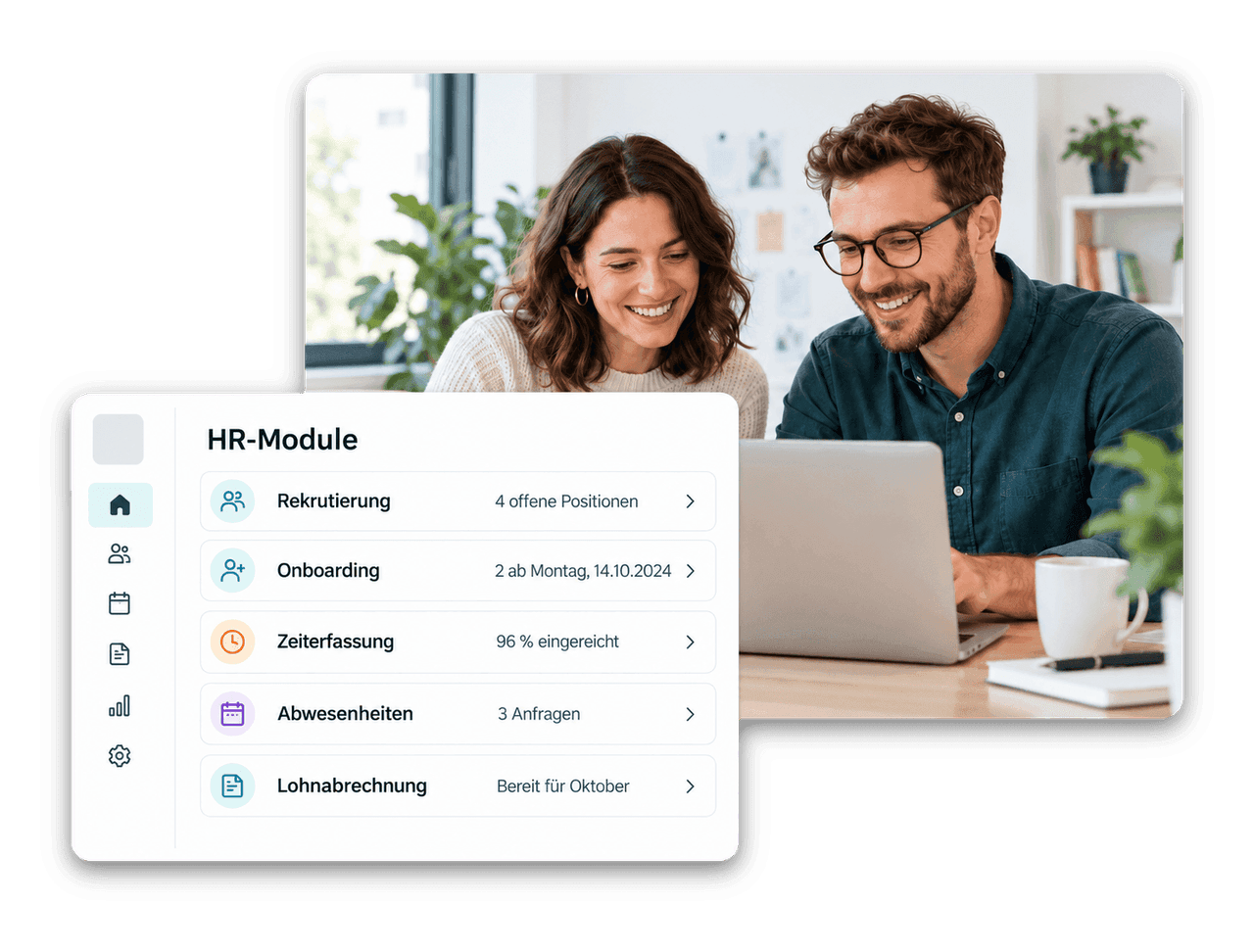 HR-Team arbeitet mit dem flair-HR-Dashboard