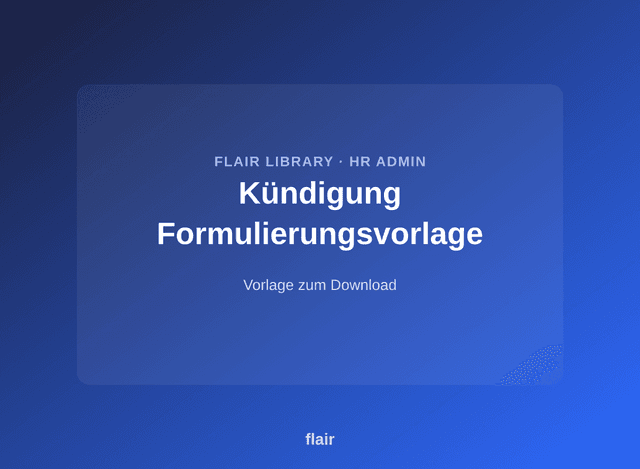 Kündigung Formulierungsvorlage