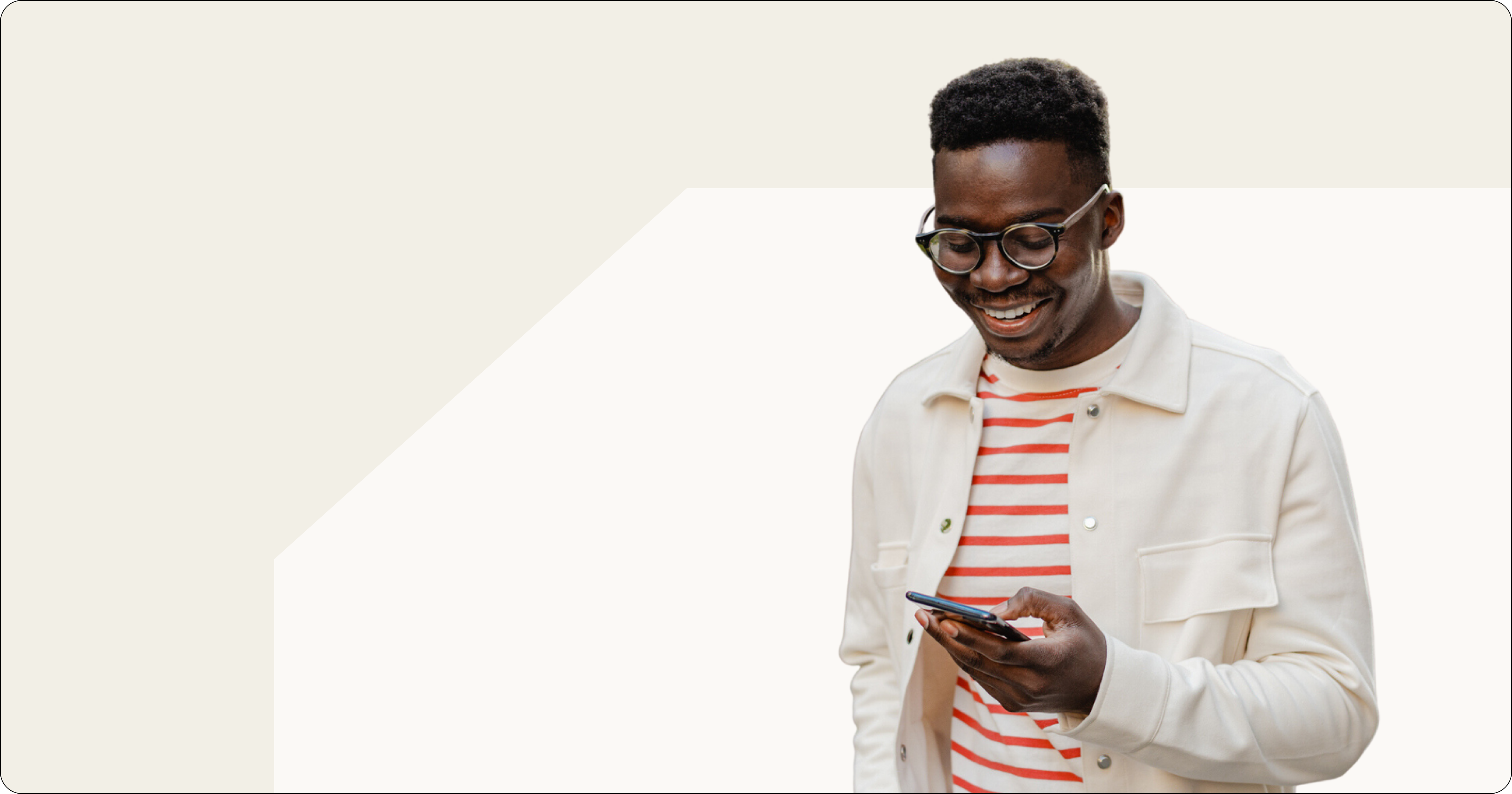 Young African man using smartphone