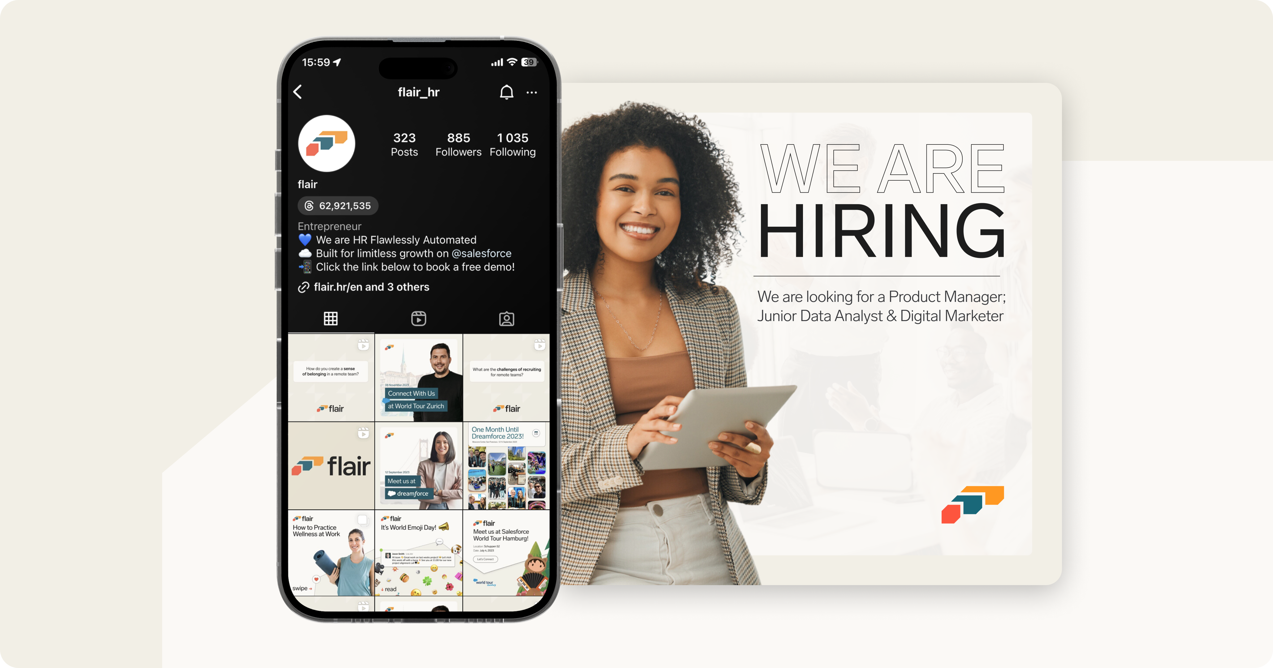 social media hiring with flair