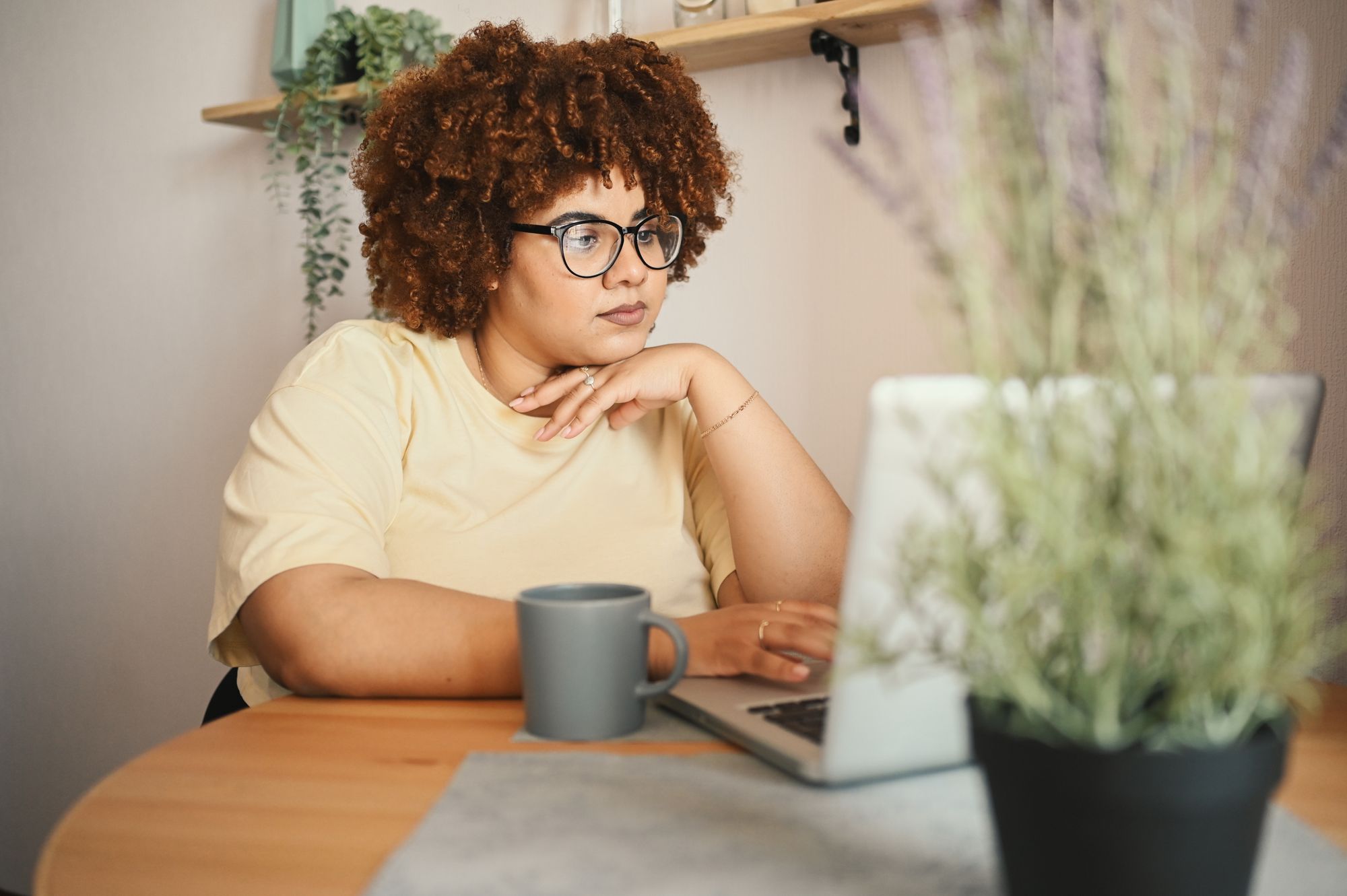 women working in home office